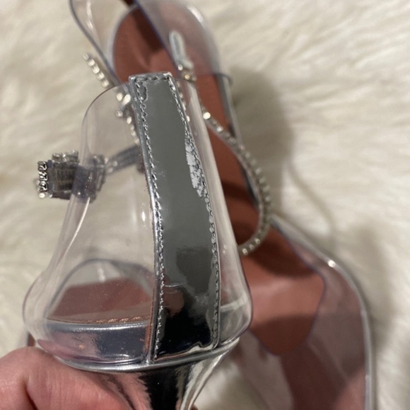 New Amina Muaddi Ursina Crystal pointed toe‎ clear pump size 40EU - Picture 12 of 15